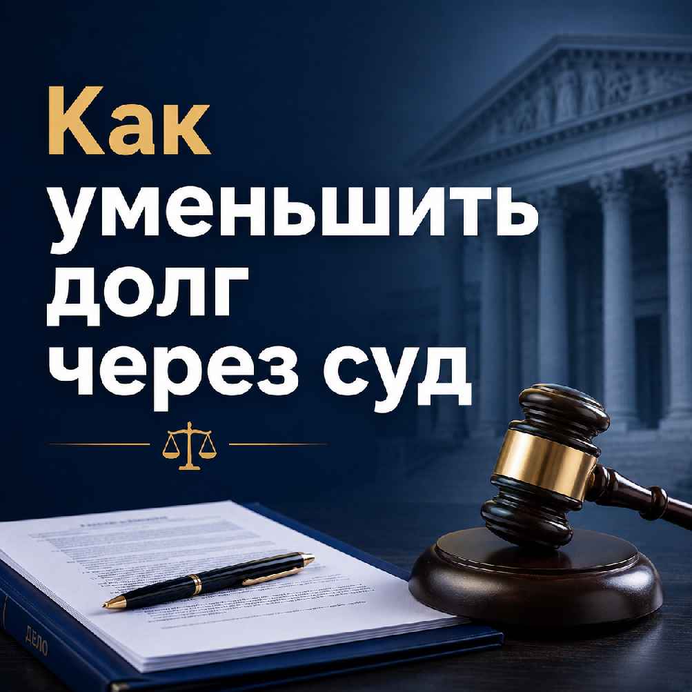 Как уменьшить долг через суд — судебный молоток, документы и юридическая тема